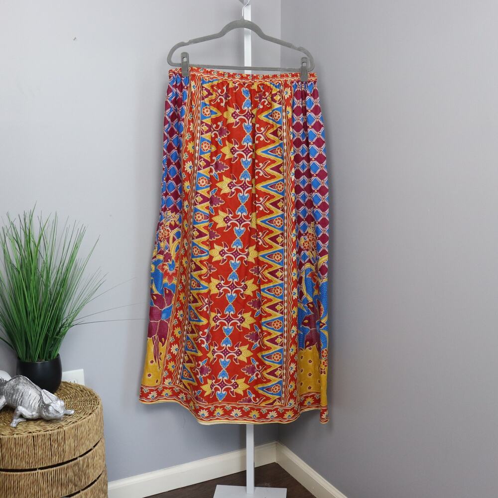 Vintage Handmade Cotton Maxi Skirt Multicolor Patchwork‎ No Size